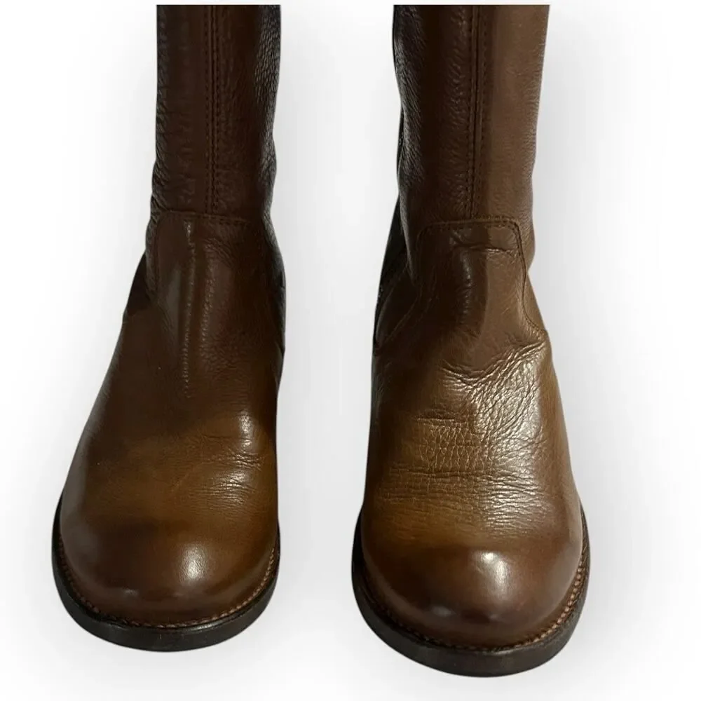Frye Shirley Leather Riding Boots Women's Size 6B Brown Over-the-Knee Western
